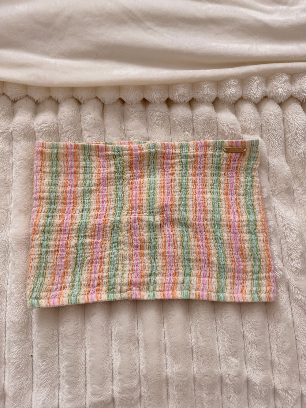 Billabong Pastel Multi-Stripe Strapless Knit Top
